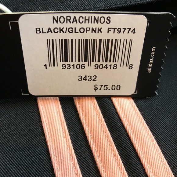 Adidas Nora Vasconcellos Chinos Men’s Black & Pink Skater Pants Size: 34x32 NEW - Picture 8 of 8